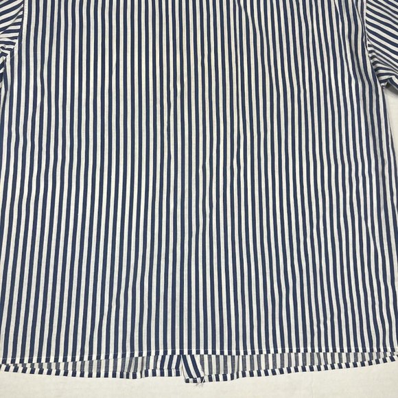 VTG 80s 90s Shore Club Blue Stripe Beach Short Sleeve Button Down Shirt Men L ?? - Picture 8 of 8